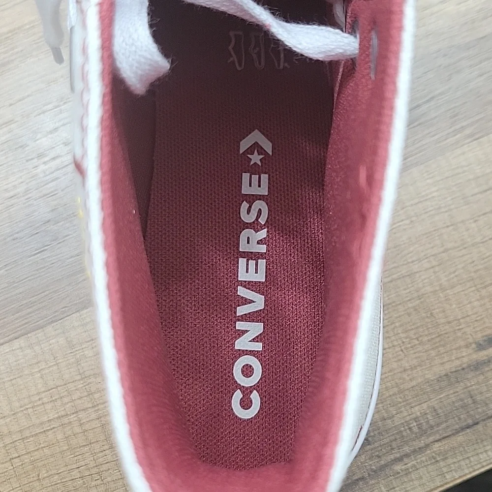 Converse Women's White and Red High-Top Sneakers